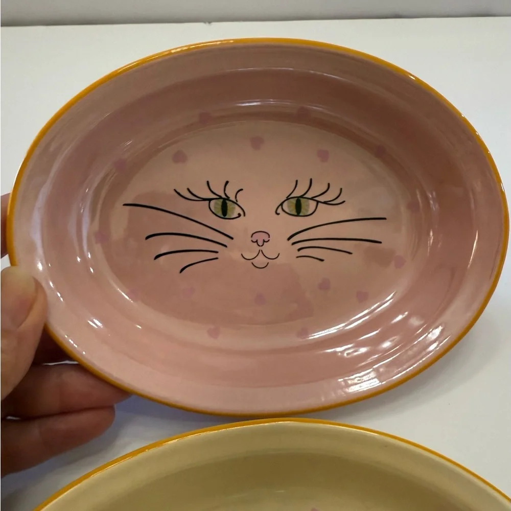 Cat face bowls. For Food and water by Castle mere pet company
